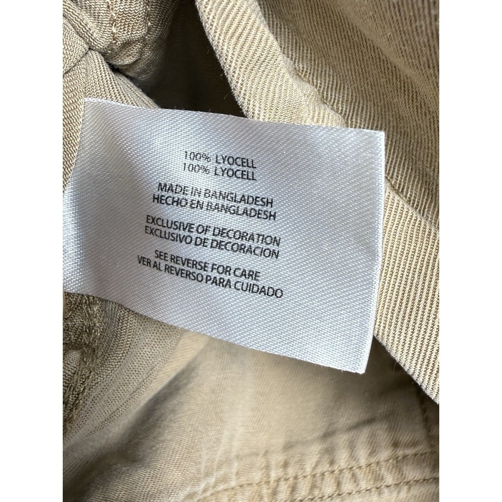 GAP Tencel Draw String Shorts Tan Brown Khaki Cuffed Pockets Safari Utility XL - Picture 5 of 6